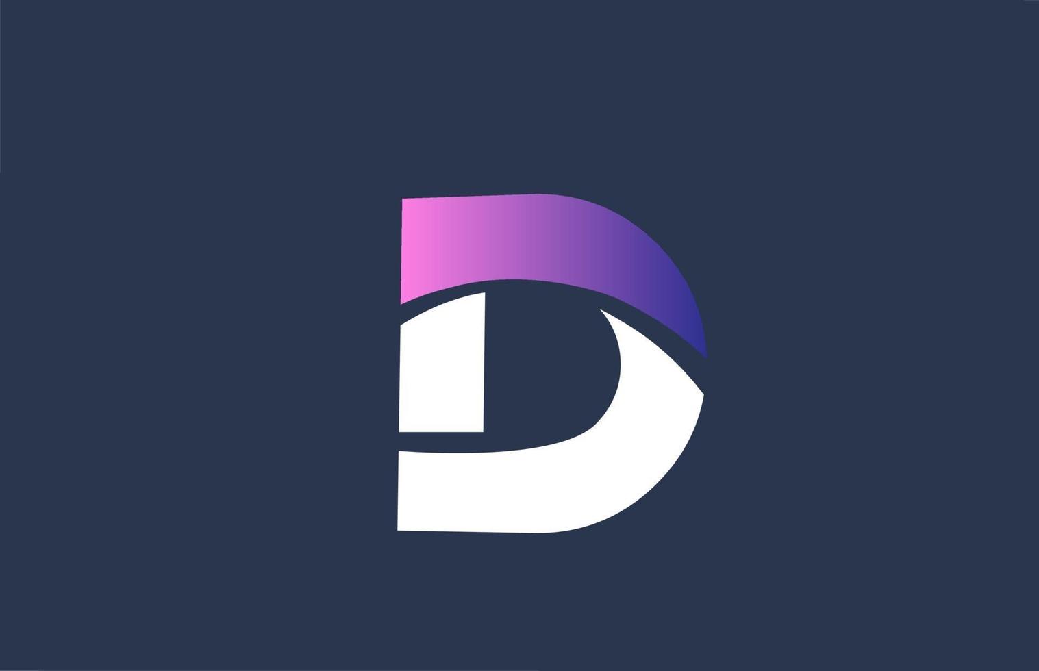 rosa alfabetet blå d bokstav logotyp design ikon för företagets verksamhet vektor