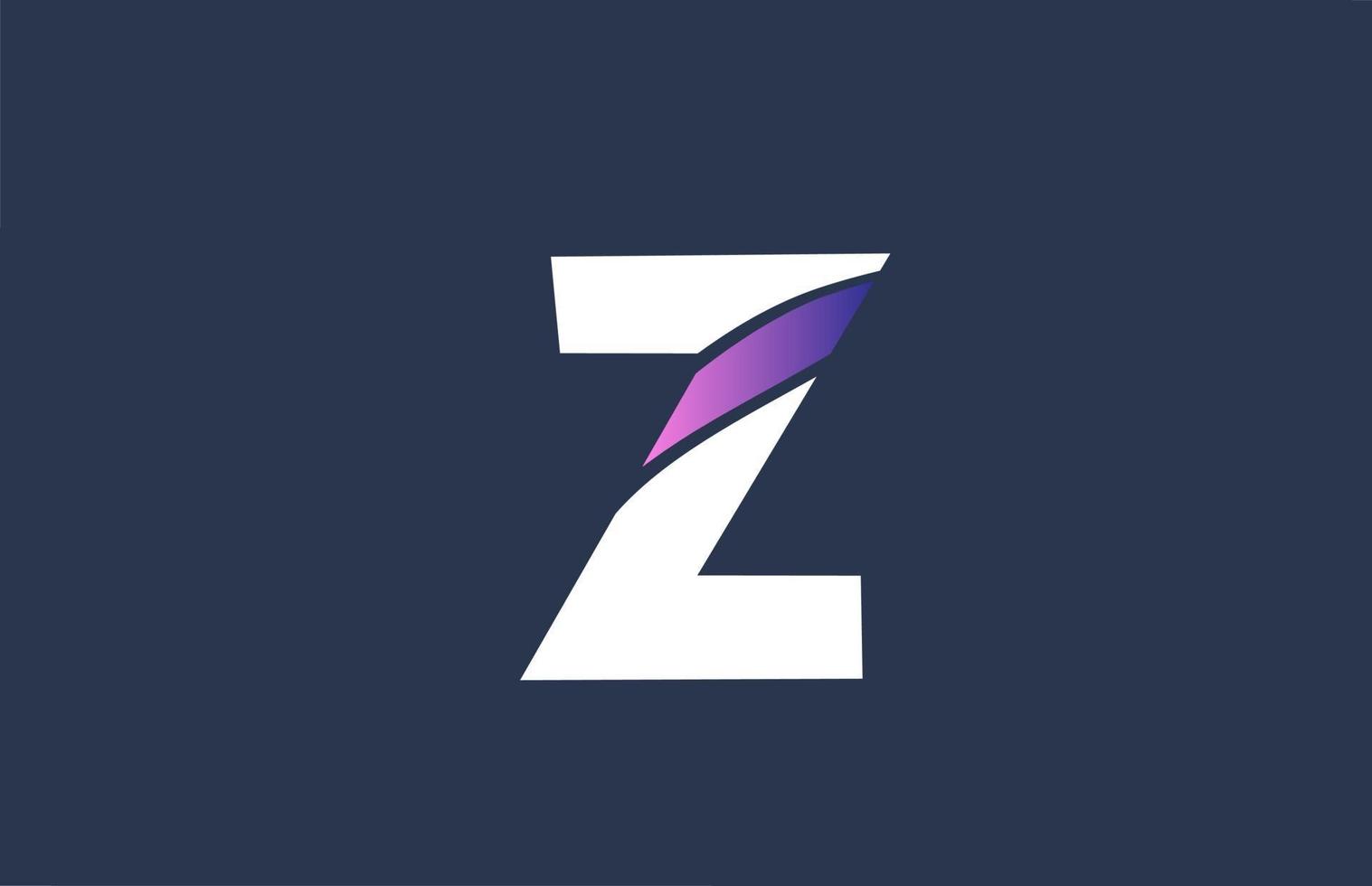 rosa Alphabet blaues z-Brief-Logo-Design-Symbol für Firmengeschäft vektor