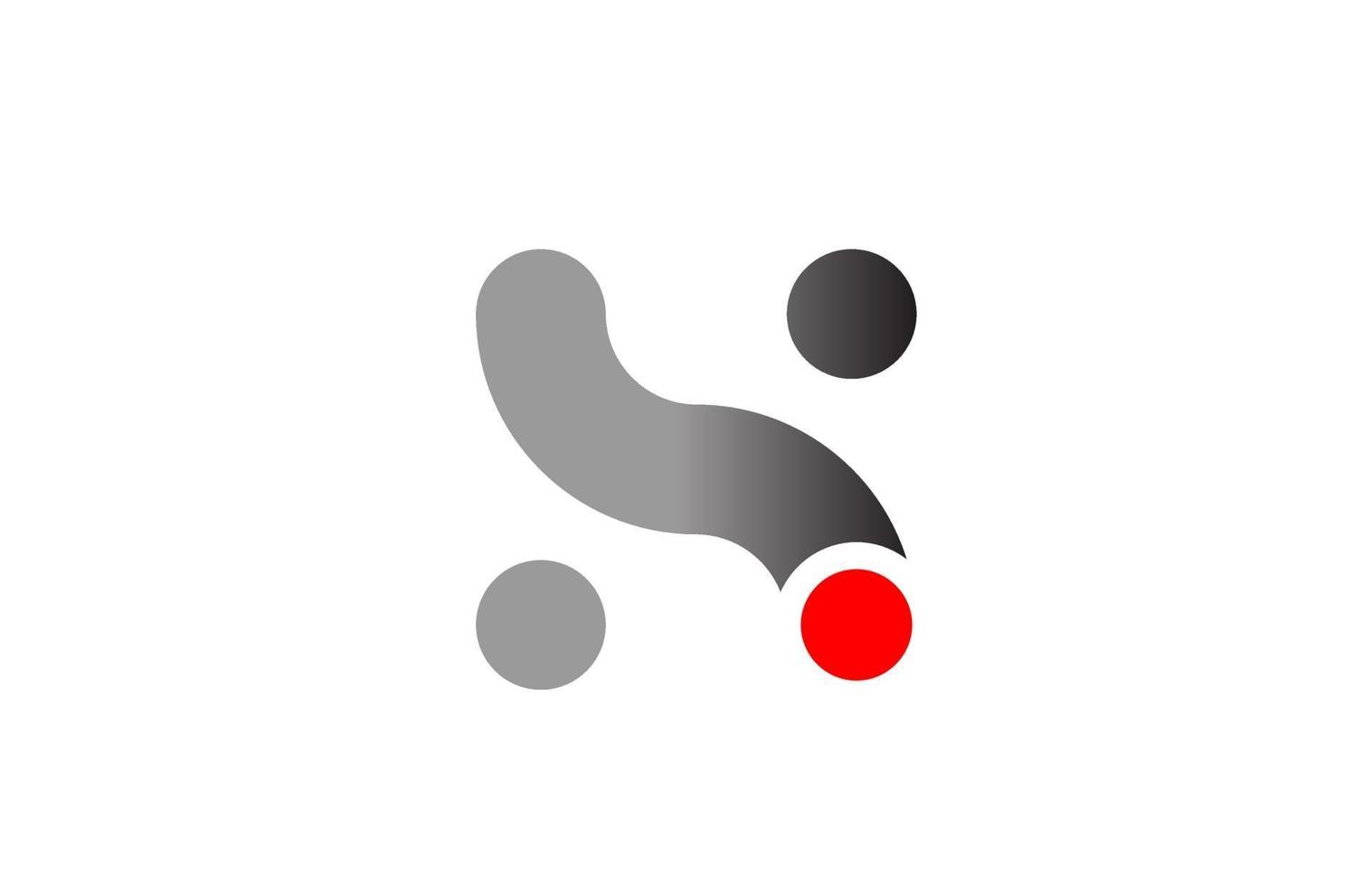 Buchstabe x Logo-Alphabet-Design-Symbol für Unternehmen grau rot vektor