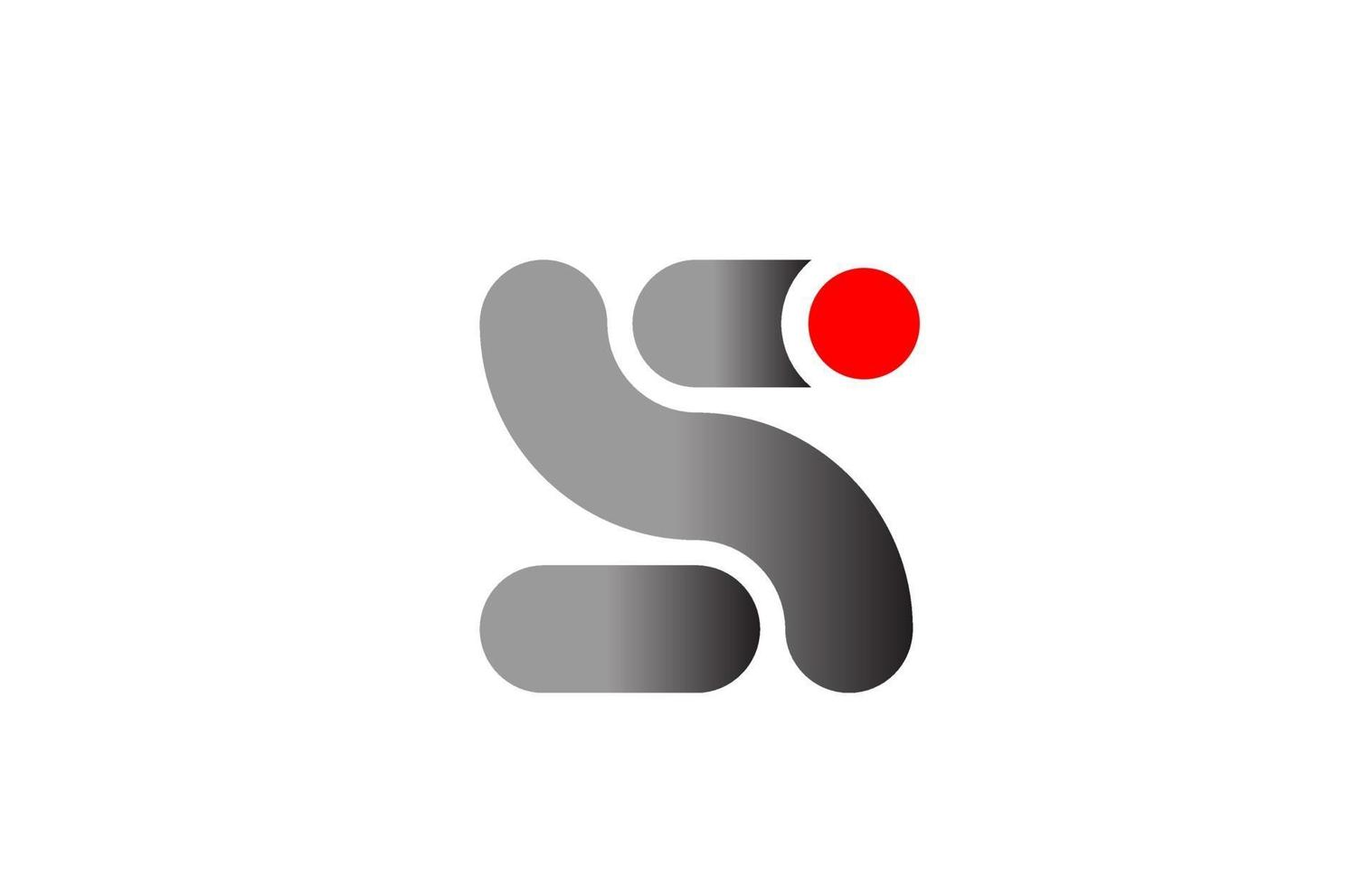 Buchstabe s Logo-Alphabet-Design-Symbol für Unternehmen grau rot vektor