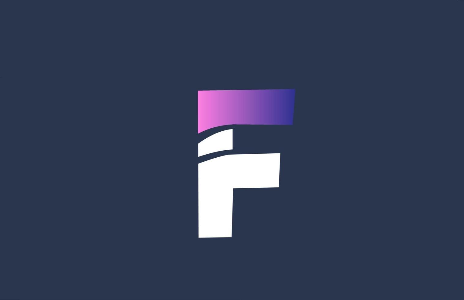 rosa alfabetet blå f brev logotyp designikon för företagsverksamhet vektor