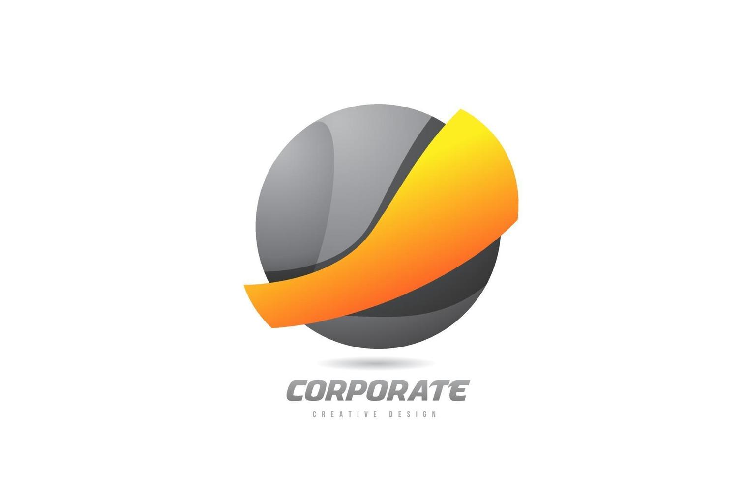 Orange grau 3D-Kugel Corporate Business kreatives Logo-Icon-Design vektor