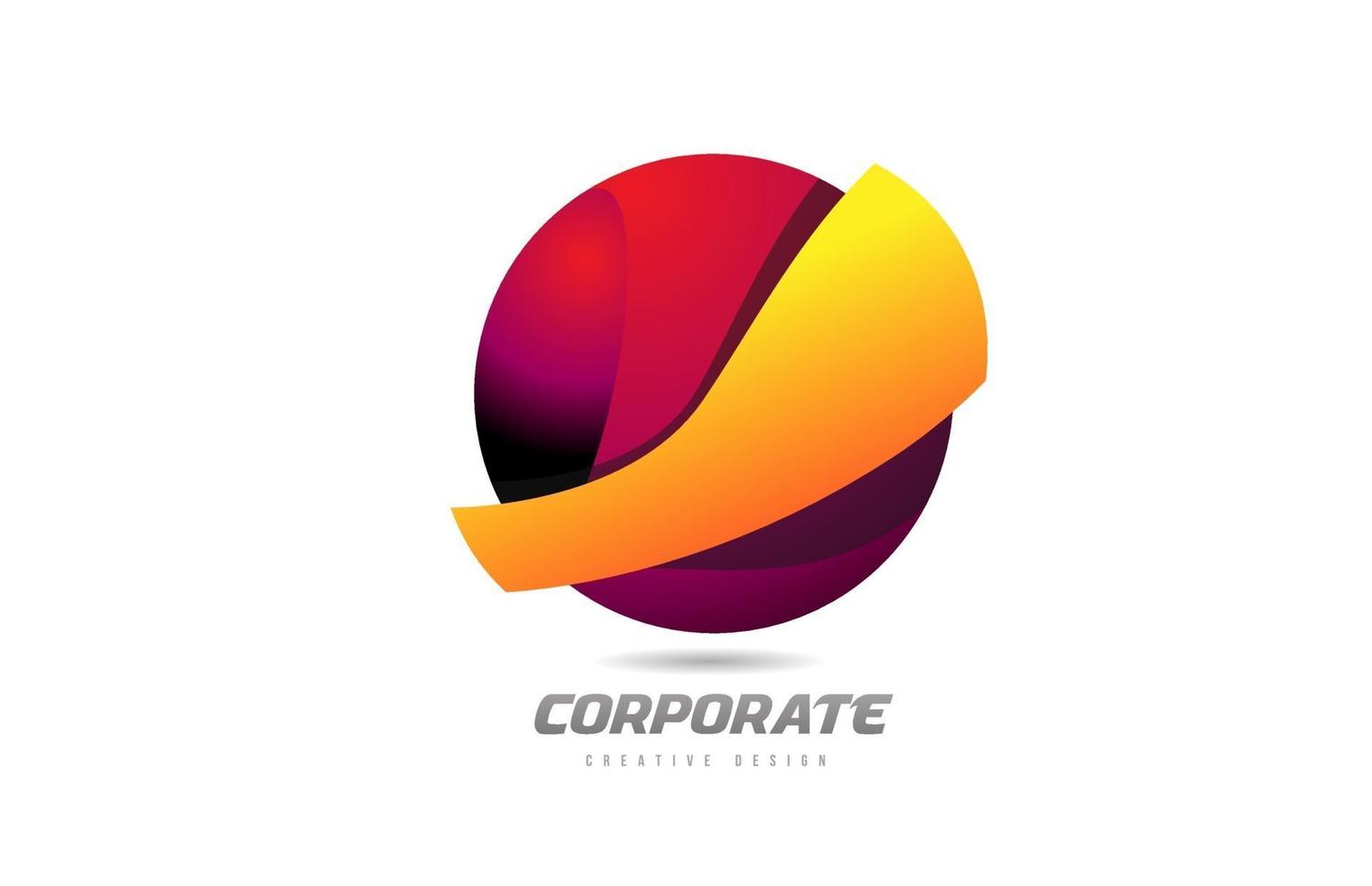 röd orange 3d sfär företagens kreativa logotypikondesign vektor