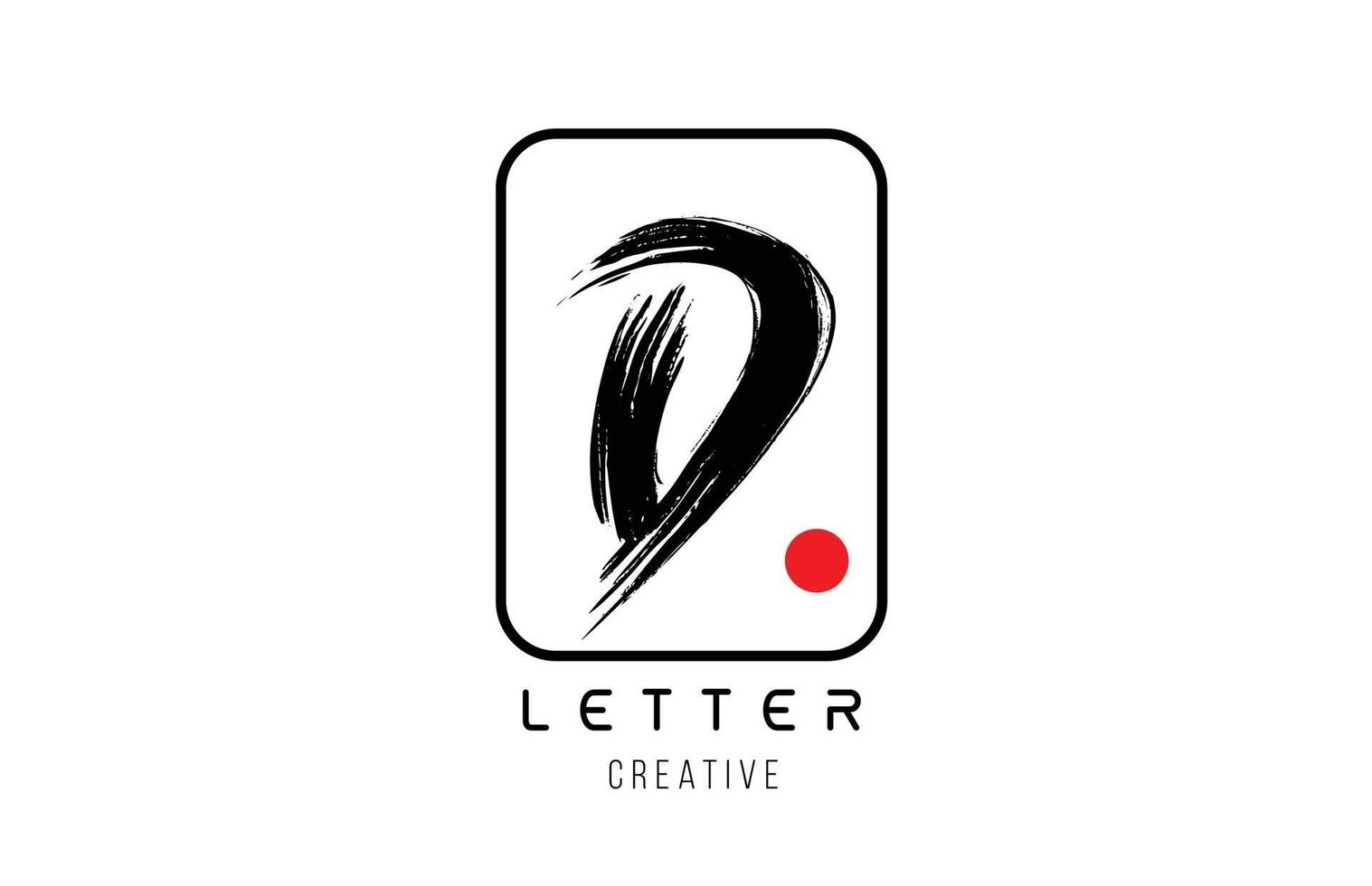 Buchstabe Alphabet d Grunge grungy Pinseldesign für Logo-Firmensymbol vektor