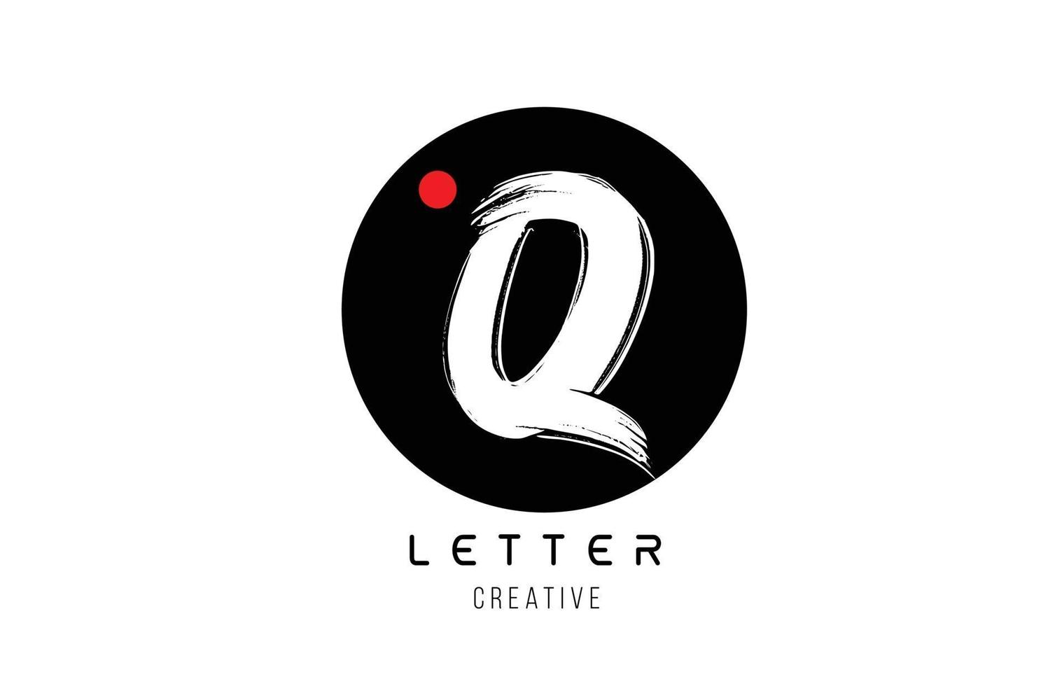 Buchstabe Alphabet q Grunge grungy Pinseldesign für Logo-Firmensymbol vektor