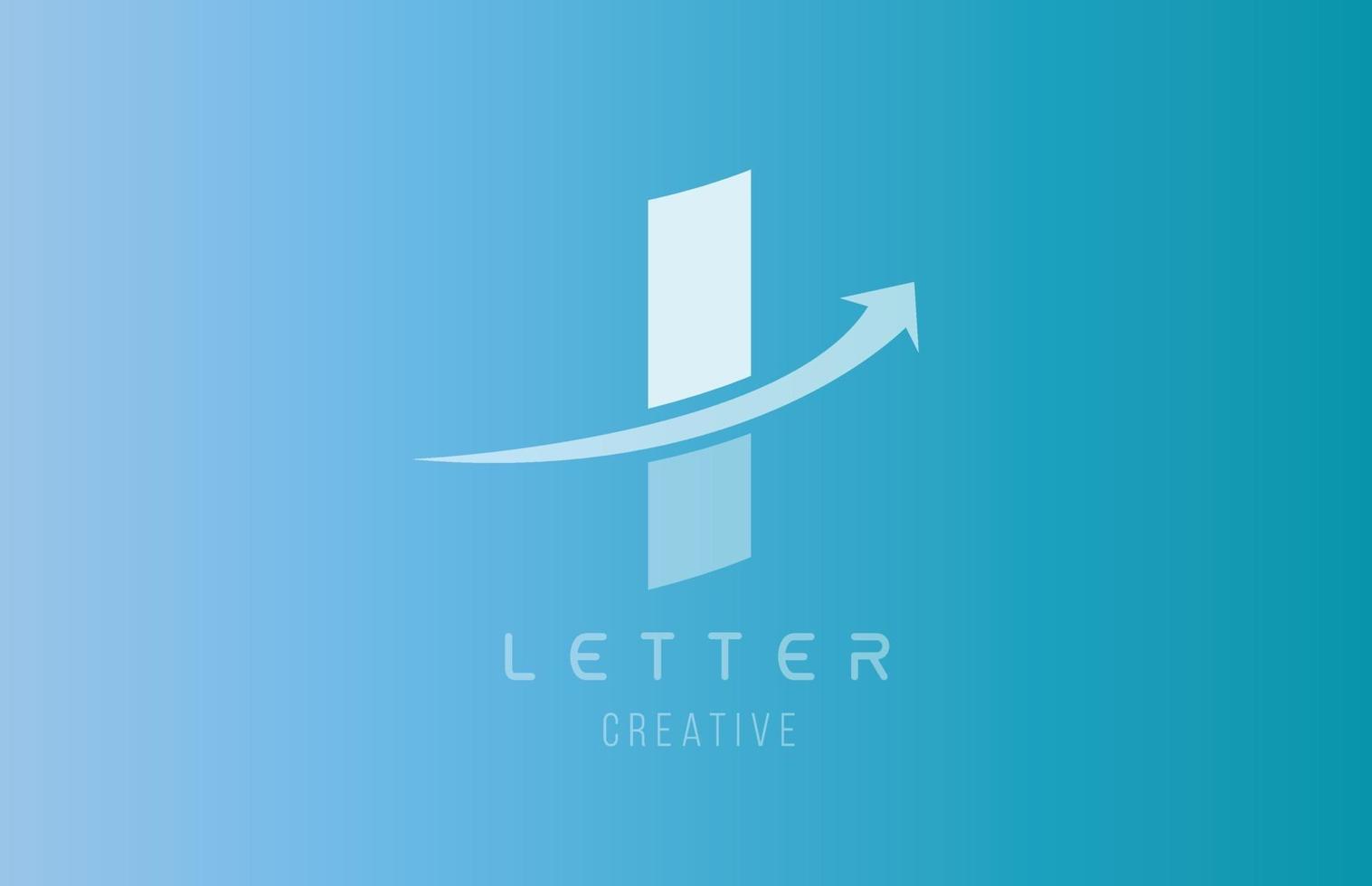 Ich Alphabet Buchstabenlogo in blau-weißer Farbe für Icon-Design-Vorlage vektor