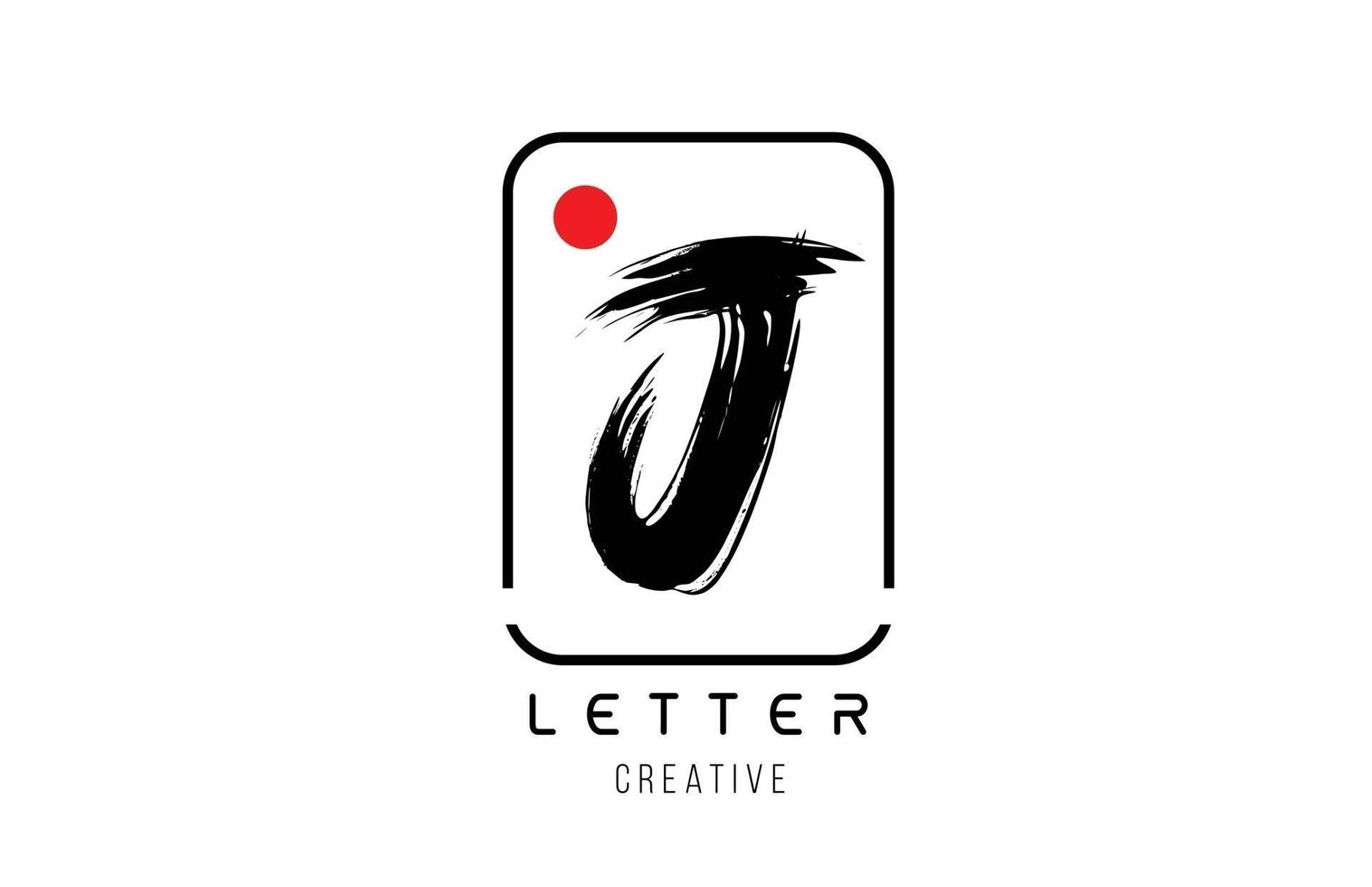 bokstav alfabetet j grunge grungy penseldesign för logotyp företagsikon vektor