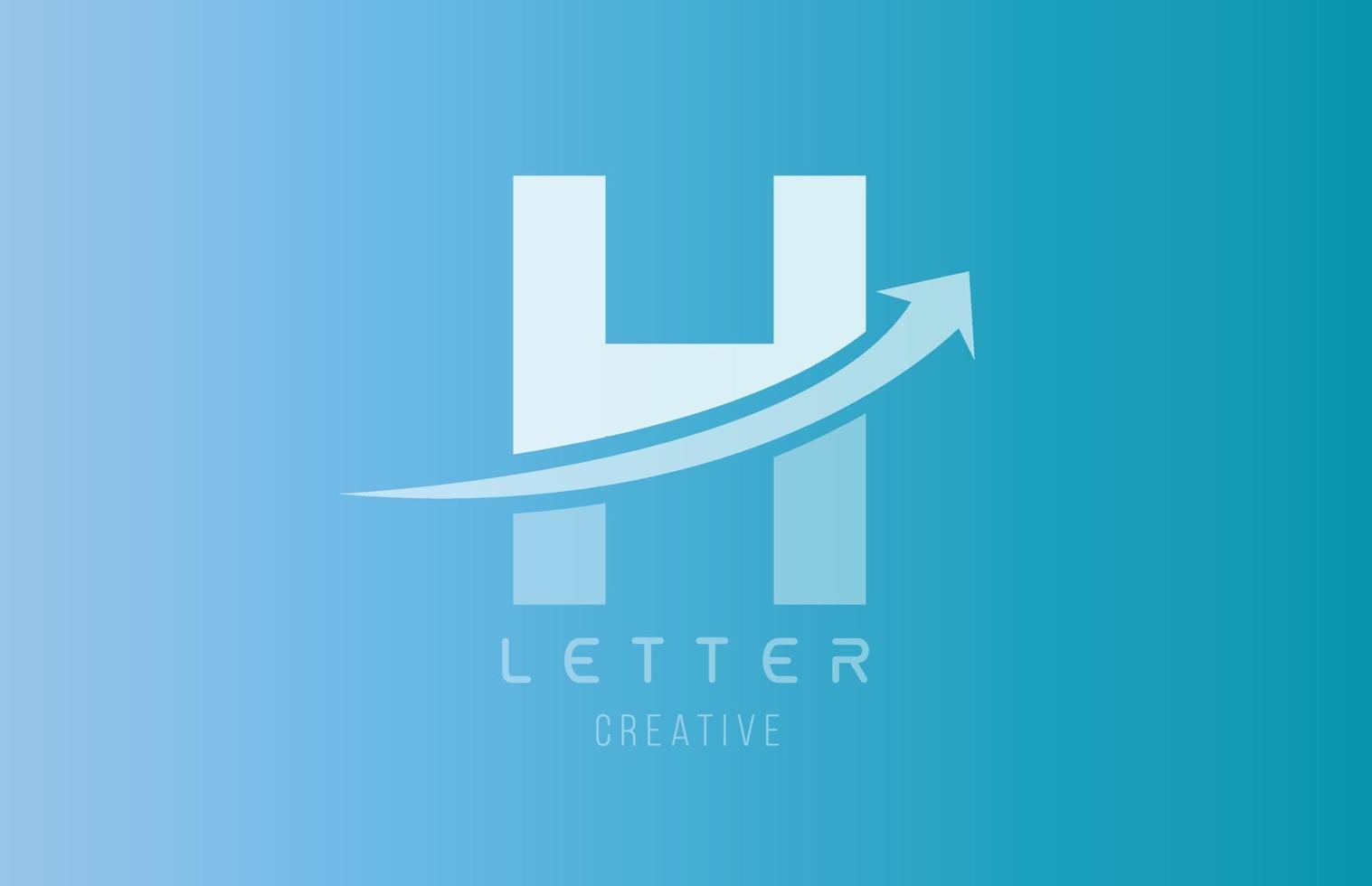 h alfabetet brev logotyp i blå vit färg för ikon formgivningsmall vektor