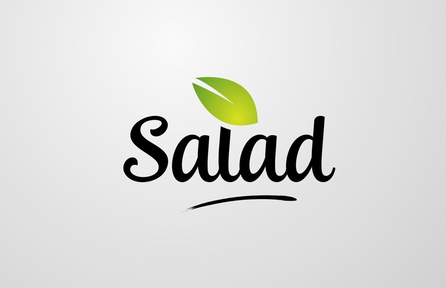 gröna blad sallad handskriven ordtext för typografi logotyp design vektor