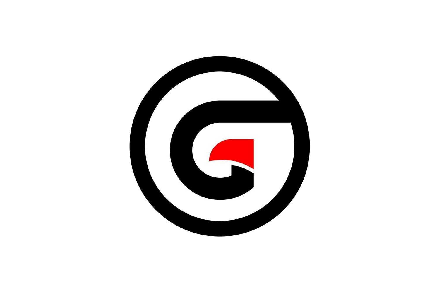 design av cirkel alfabetet bokstaven g för företagets logotypikon vektor