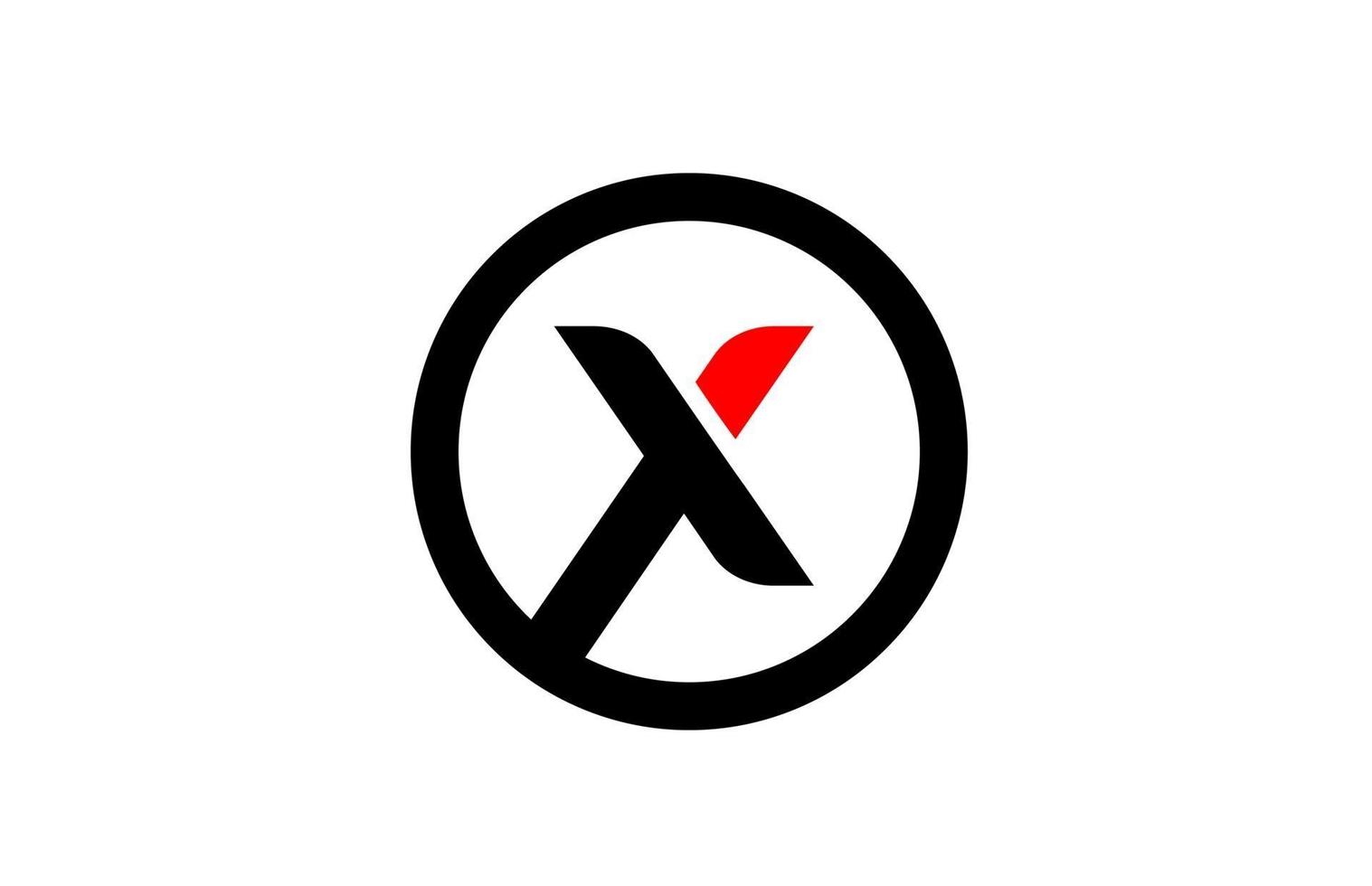 Design des Kreisalphabetbuchstabens x für das Firmenlogo-Symbol vektor