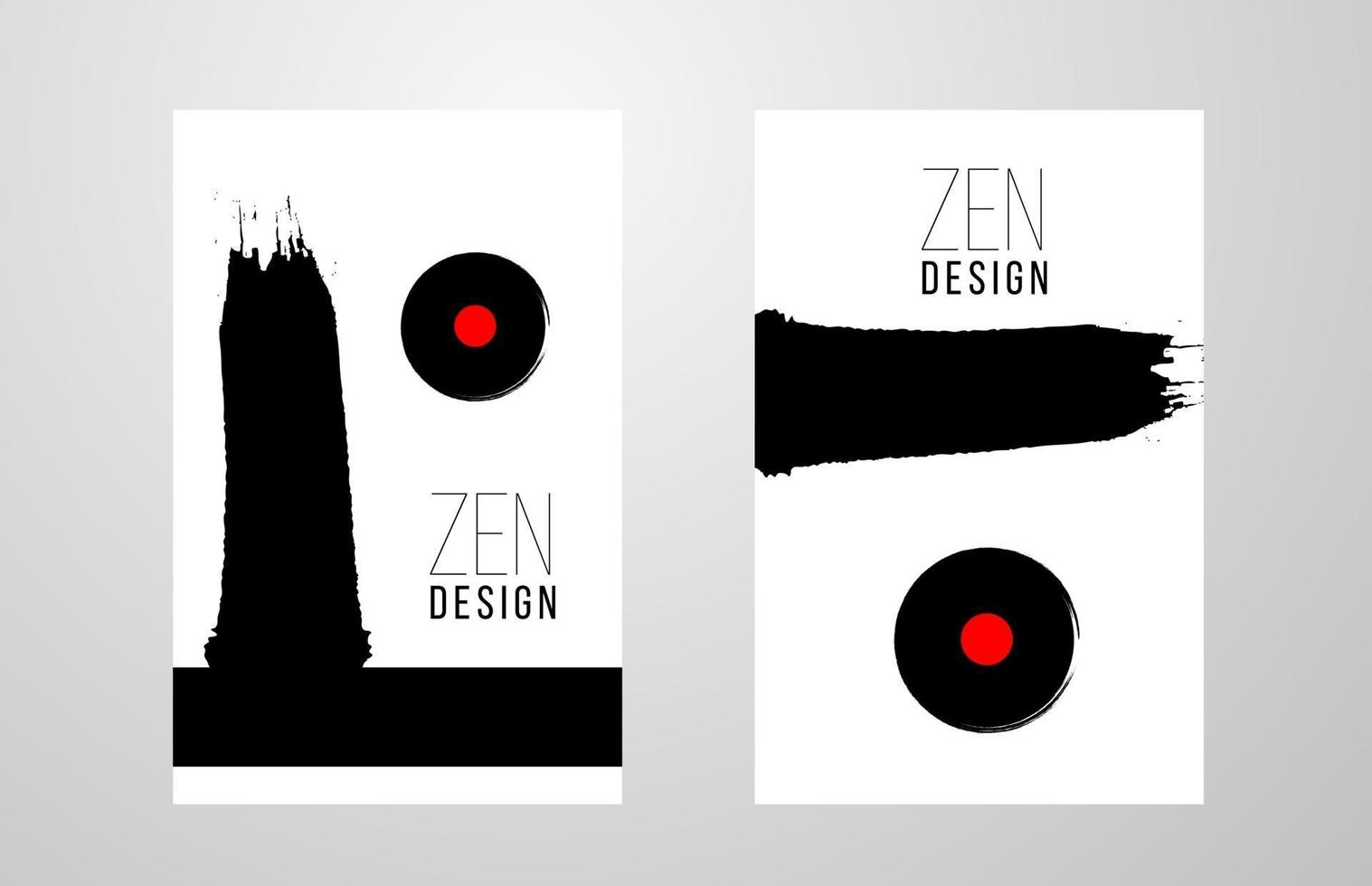 Zen-Design-Tintenpinsel für Flyer-Broschüren-Poster oder Cover-Layout vektor