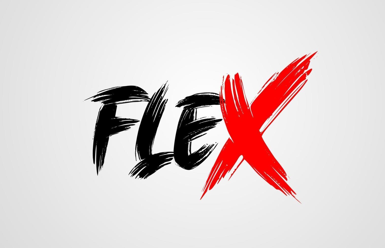 flex grunge pensel stroke ord text för typografi ikon logotyp design vektor