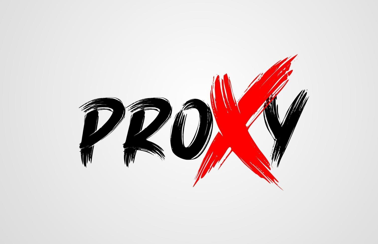 proxy grunge penseldrag ord text för typografi ikon logotyp design vektor