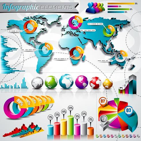 Design-Set von Info-Grafikelementen vektor