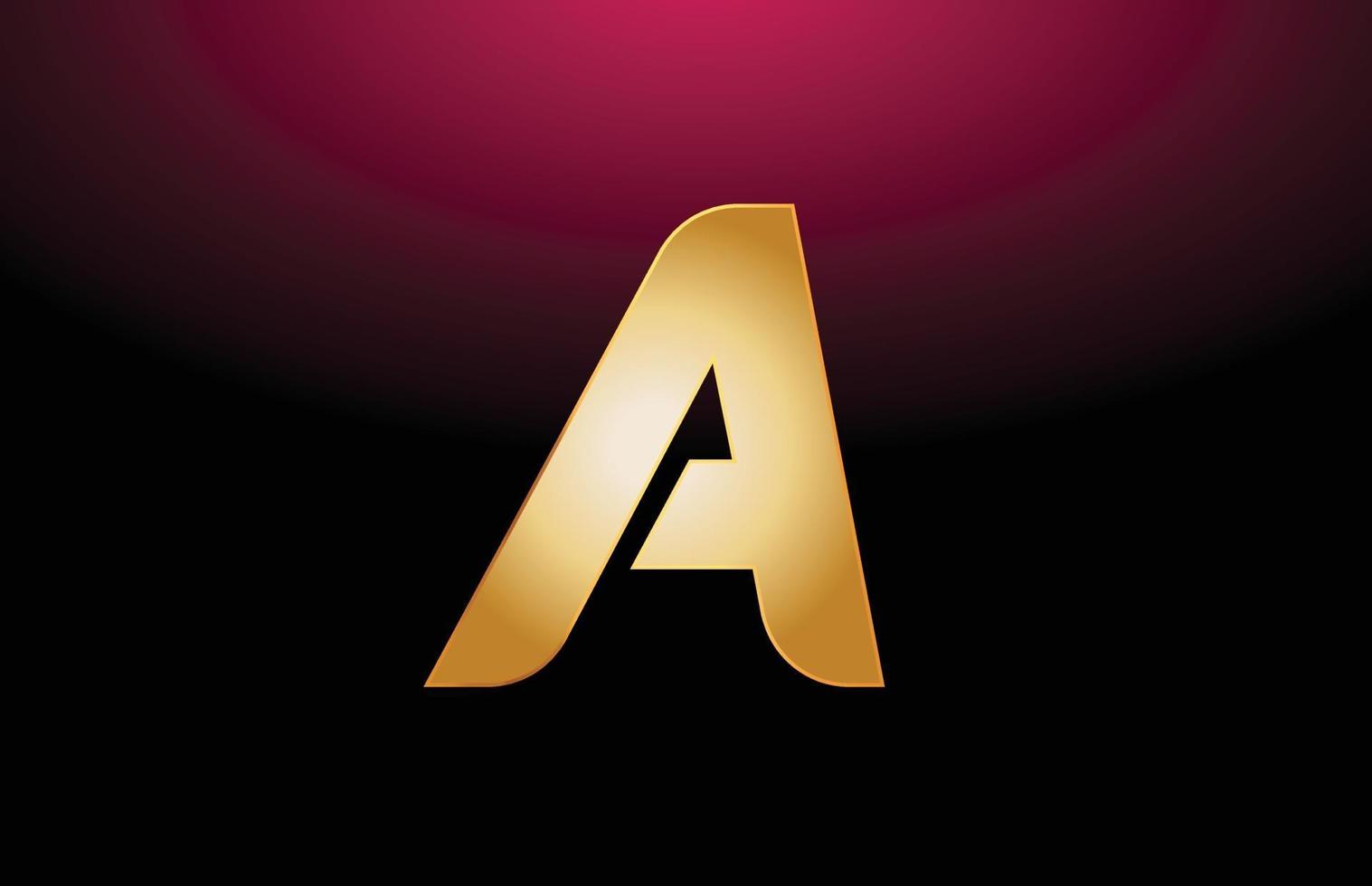 gyllene metall alfabetet bokstaven en logotyp företagets ikon design vektor