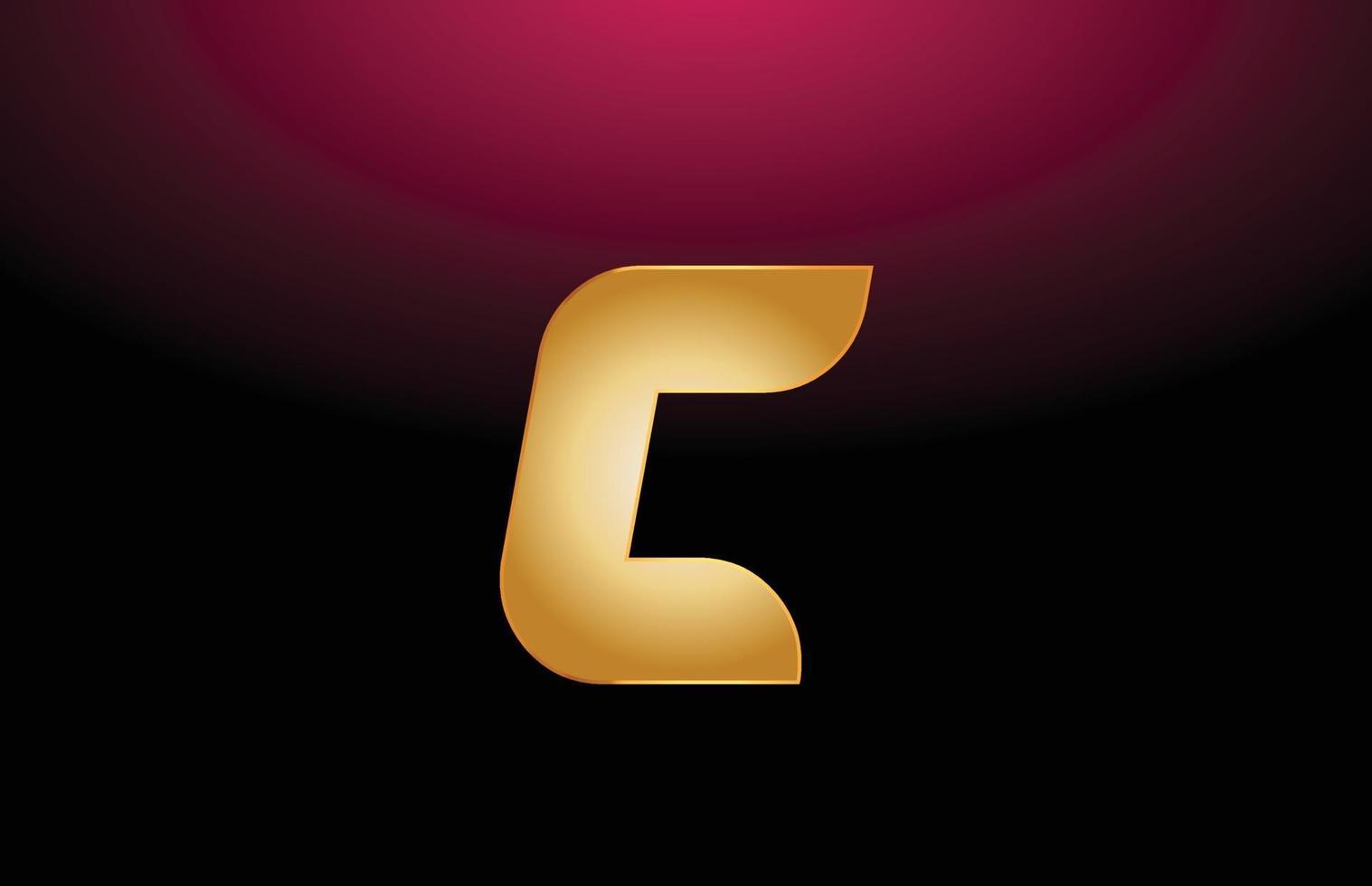gyllene metall alfabetet bokstaven c logotyp företagets ikon design vektor
