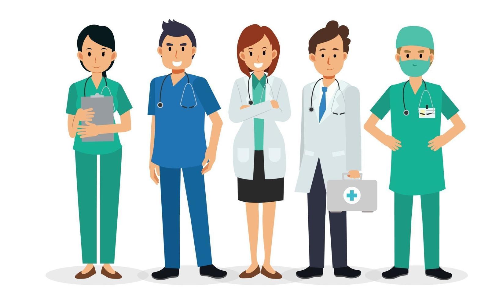 medicinsk personal team koncept på sjukhus. vektor illustration