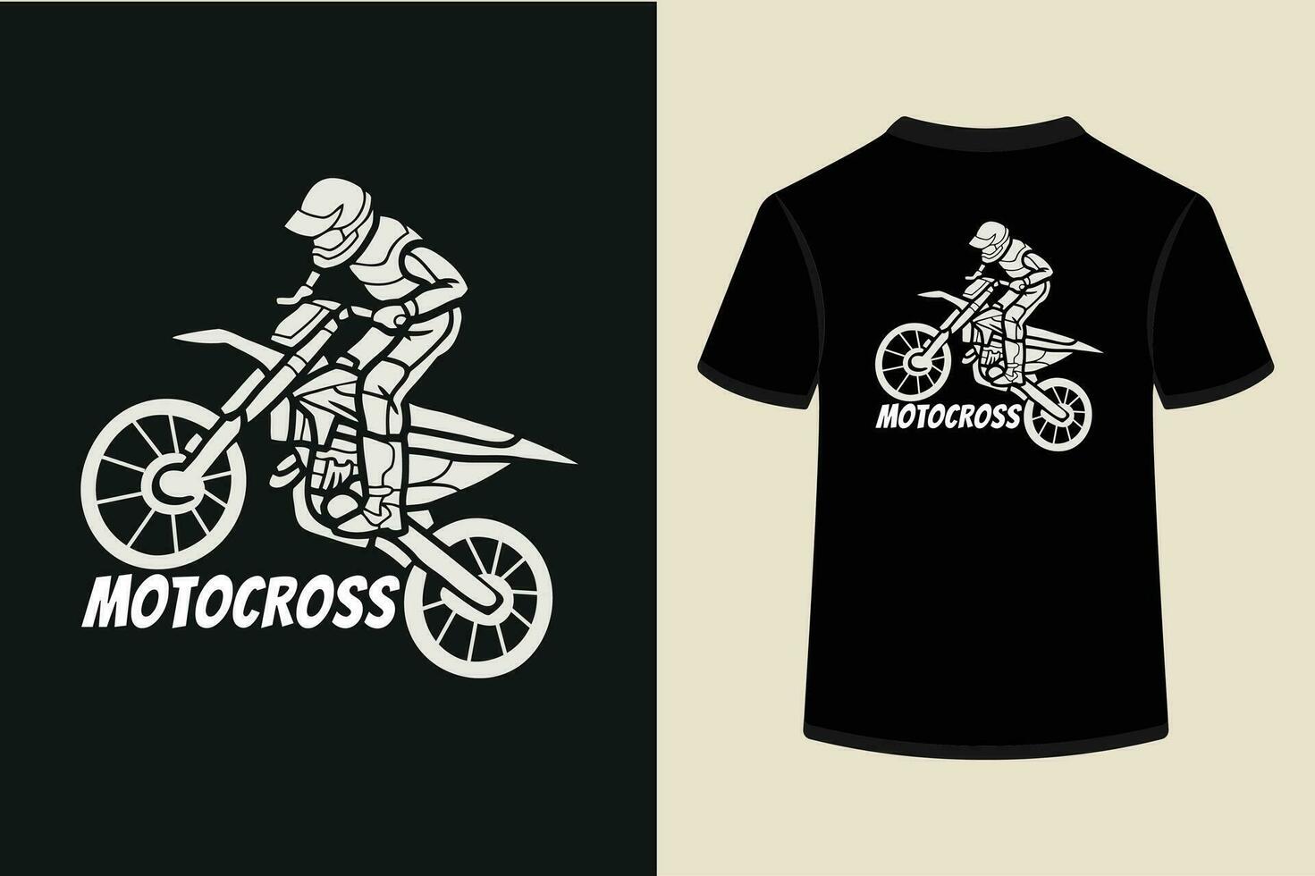 Moto-Cross Vektor T-Shirt Design.