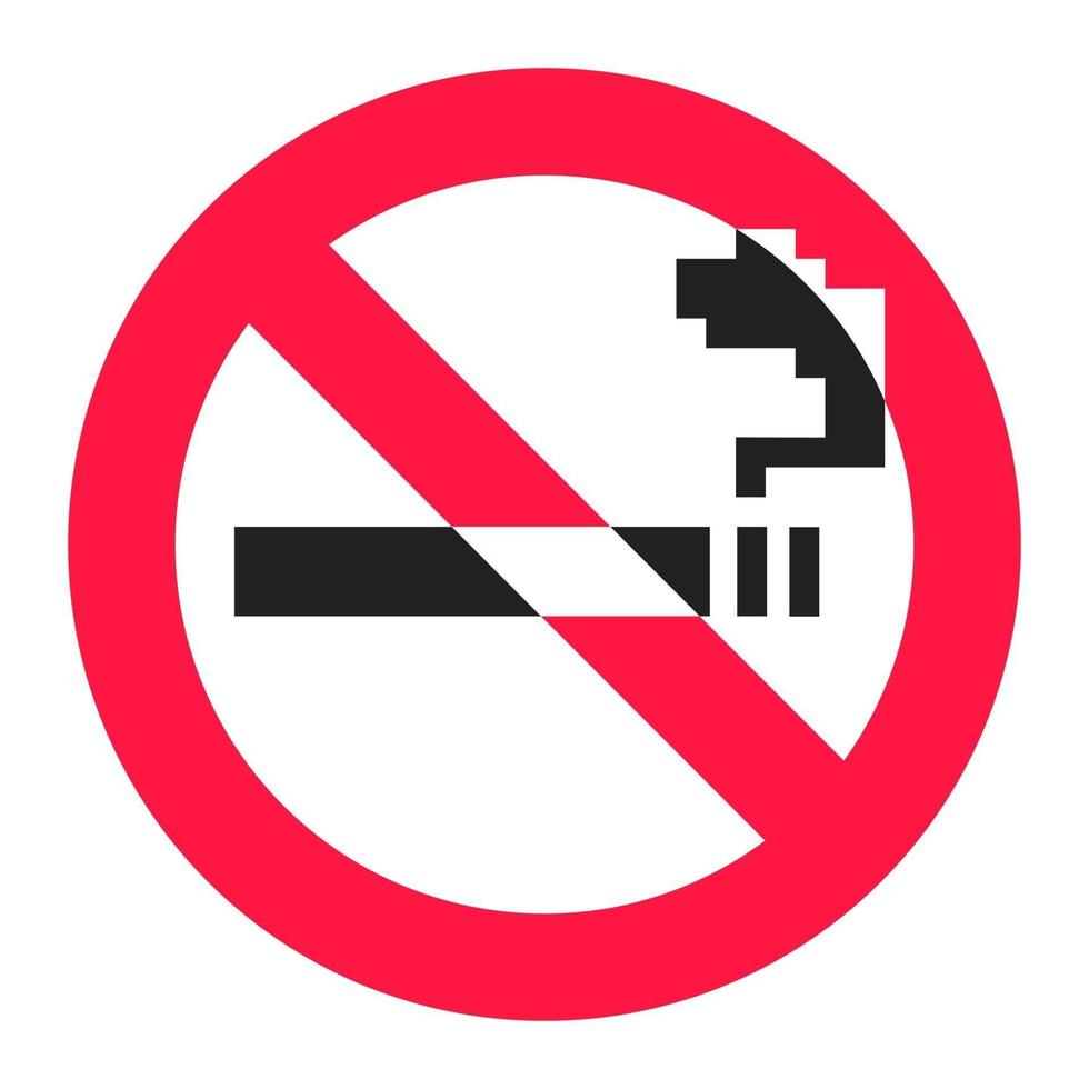 ingen rökning tecken. ikonen för förbjudna tecken vektor