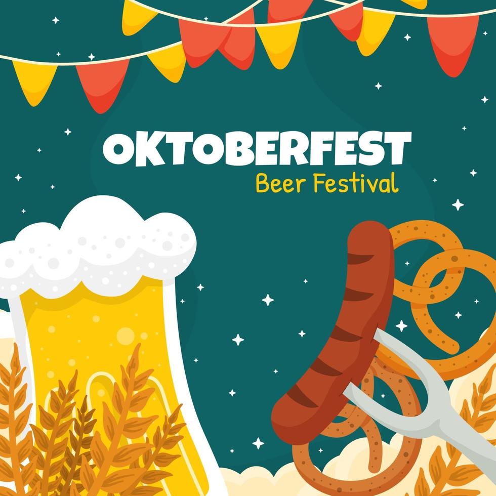 Bierwurst-Snack-Party beim Oktoberfest vektor