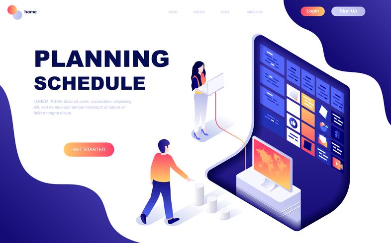 Isometrisches Konzept des modernen flachen Designs des Planungszeitplans vektor
