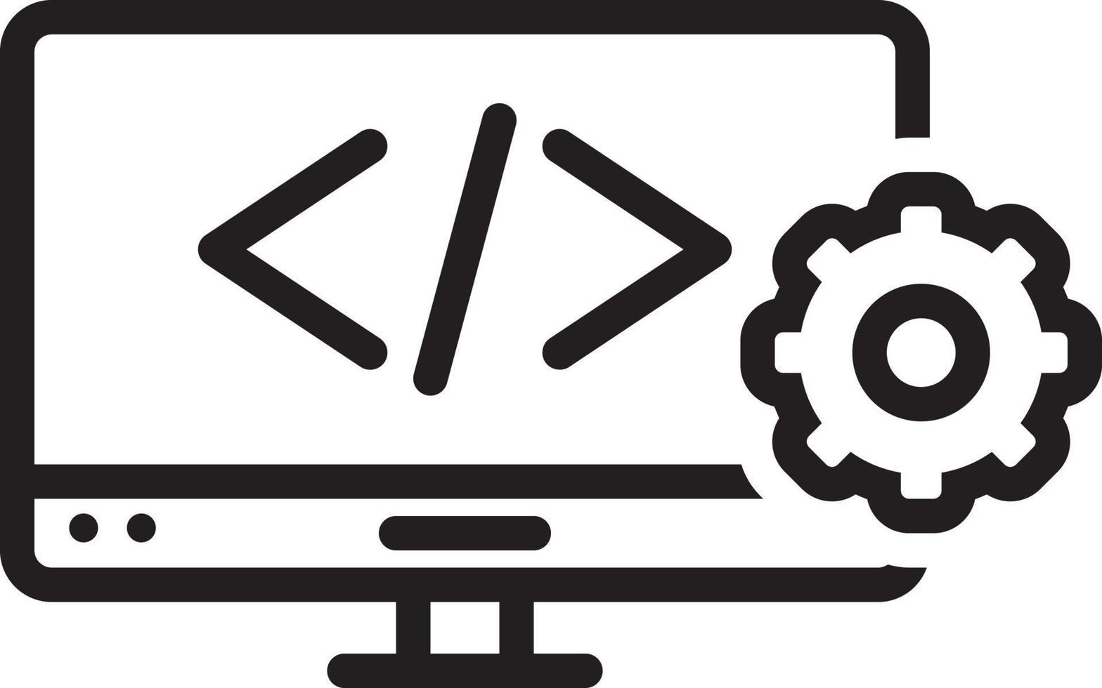 linjeikon för webbutveckling vektor