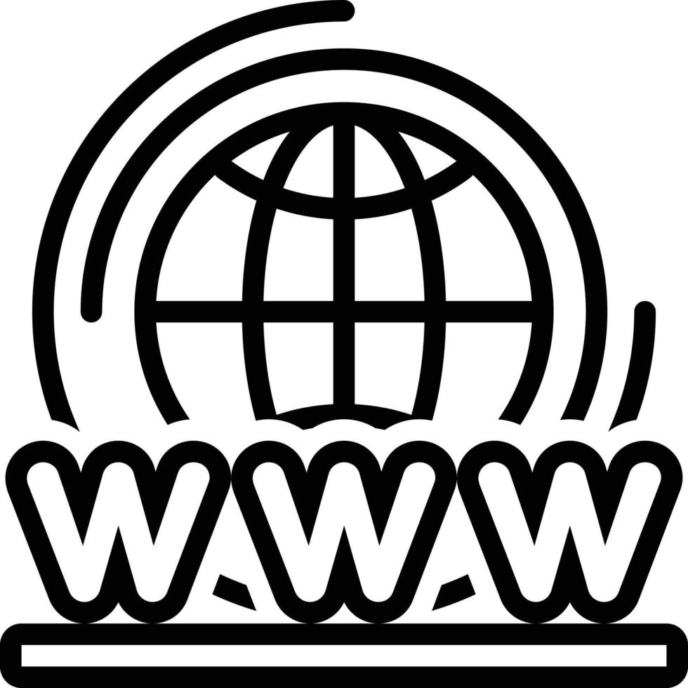 Liniensymbol für das World Wide Web vektor