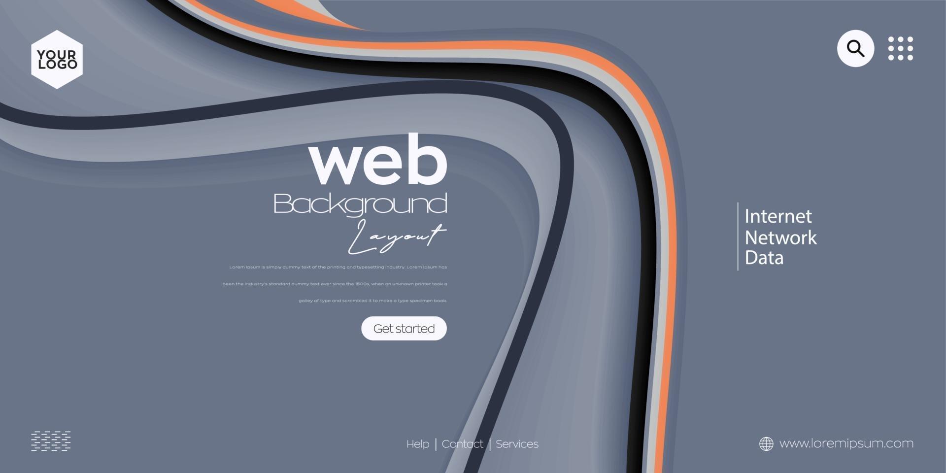 Zielseite, Web-Header-Hintergrund mit bunter Linienwelle vektor