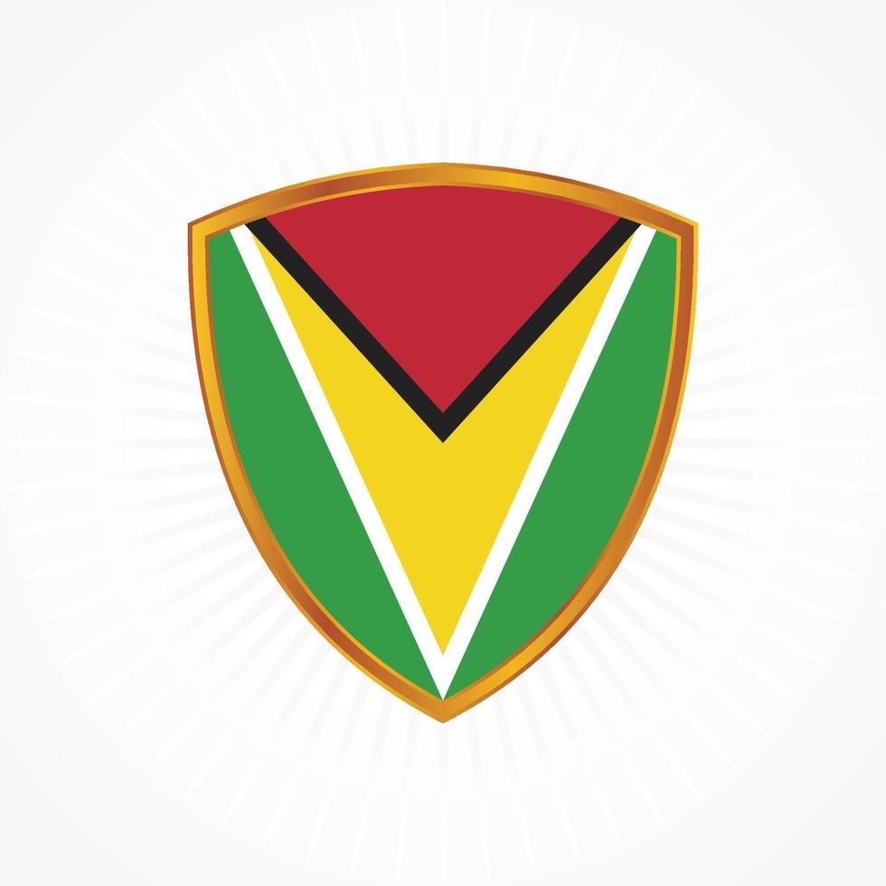 guyana flagga vektor med sköldram