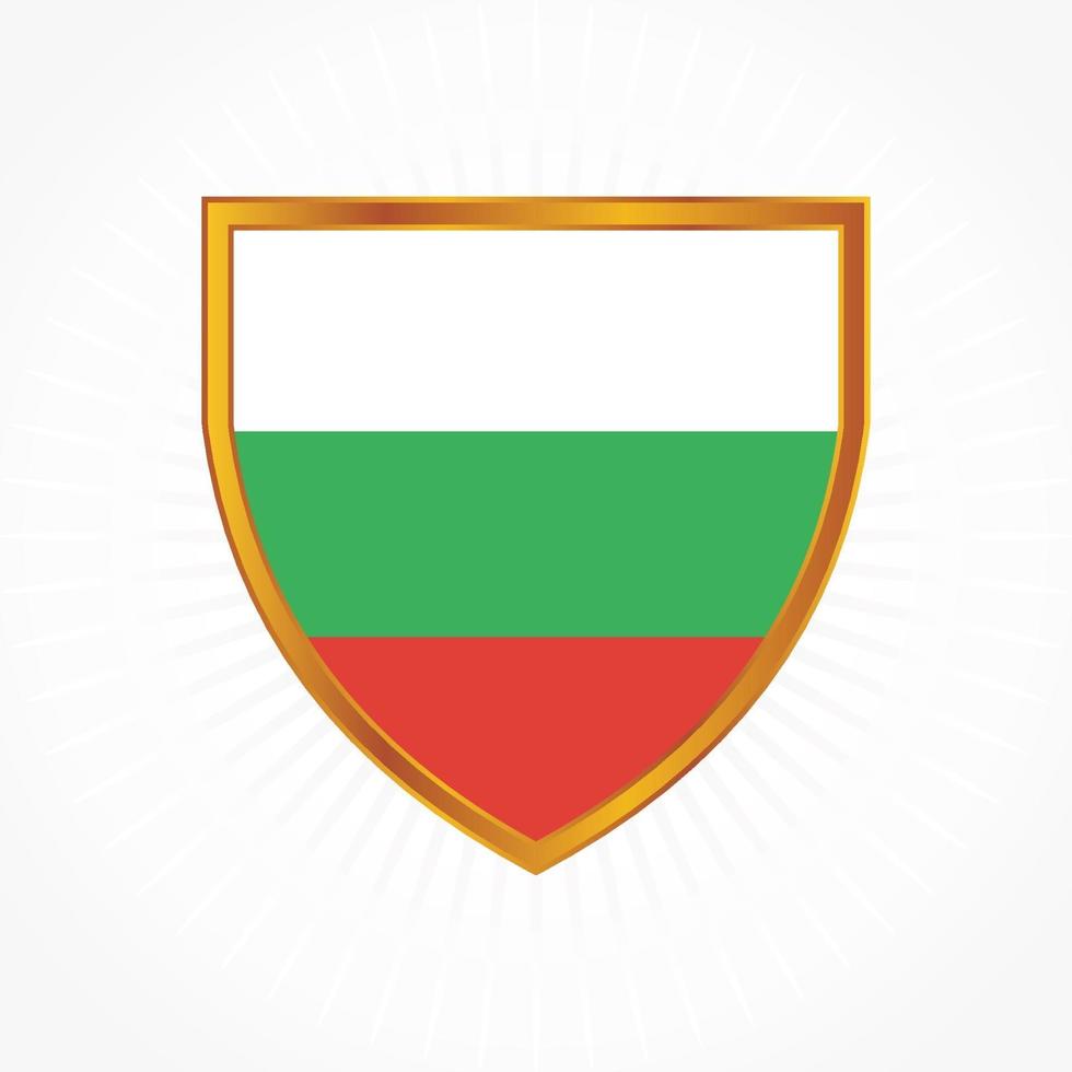 bulgariens flaggvektor med sköldram vektor