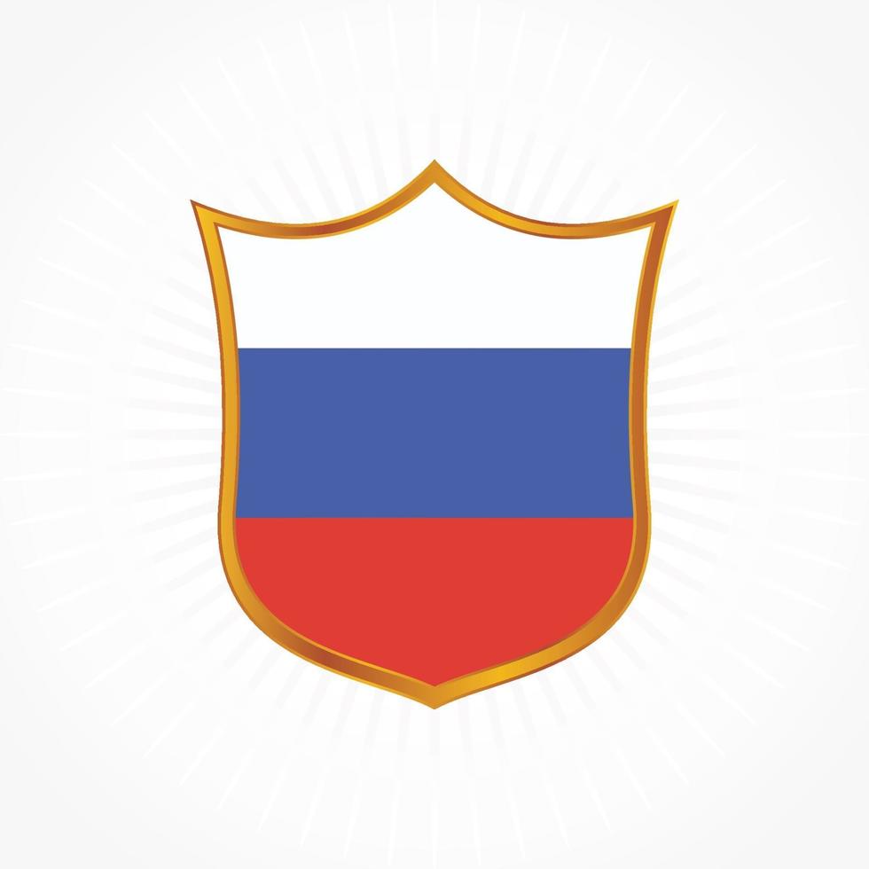 Russland Flaggenvektor mit Schildrahmen vektor
