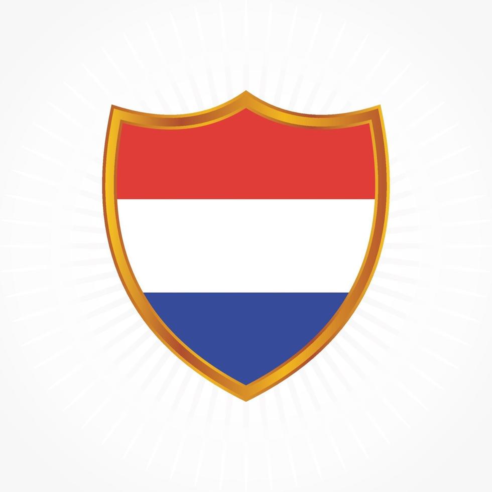nederlands flaggvektor med sköldram vektor