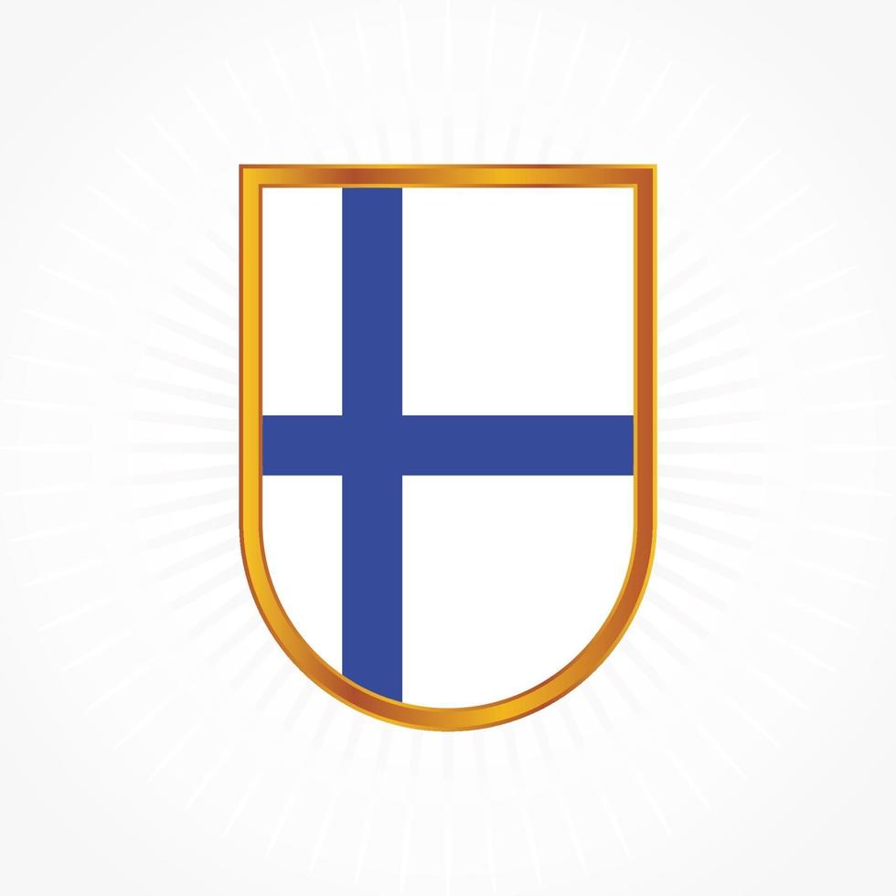 Finlands flaggvektor med sköldram vektor