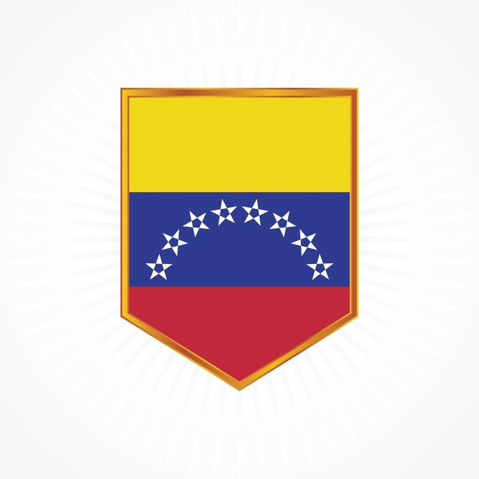 venezuela flagga vektor med sköldram