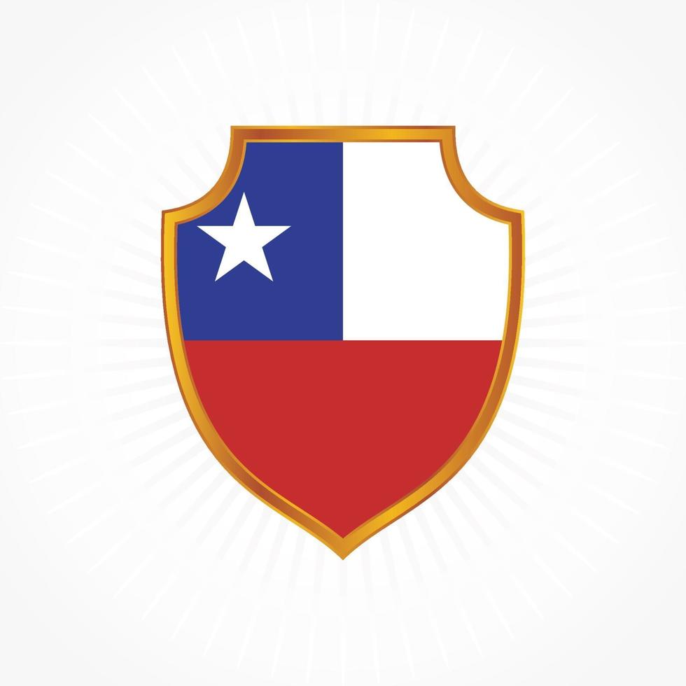 Chile-Flaggenvektor mit Schildrahmen vektor