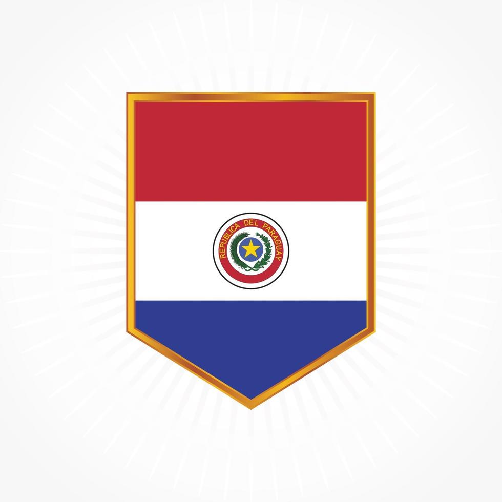paraguay flagga vektor med sköldram