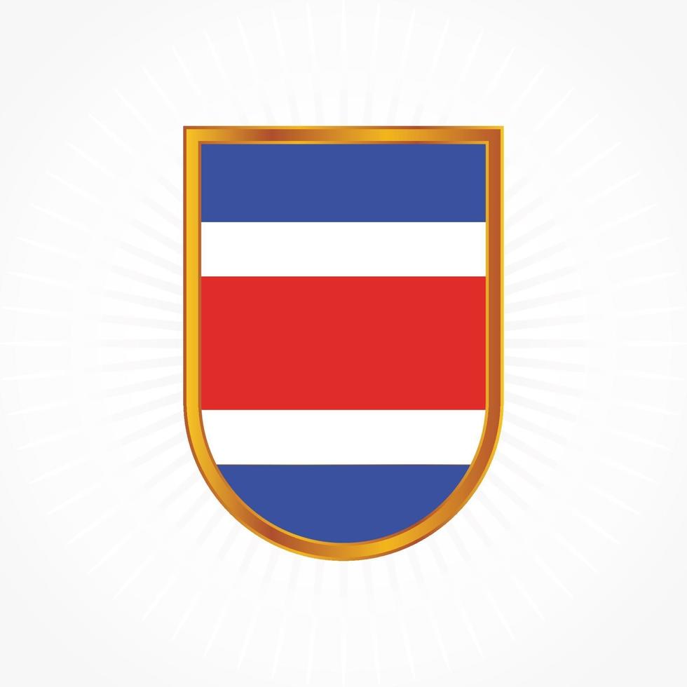 Costa Rica Flaggenvektor mit Schildrahmen vektor
