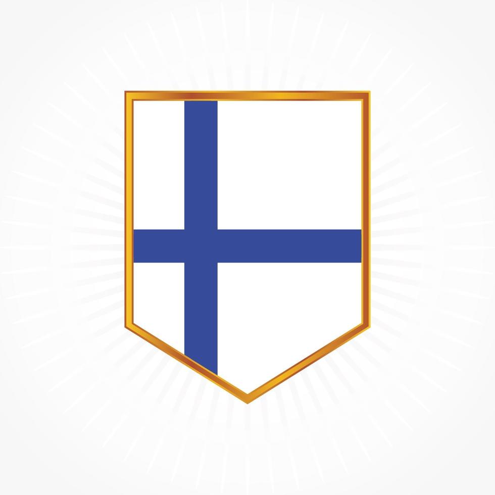 Finlands flaggvektor med sköldram vektor