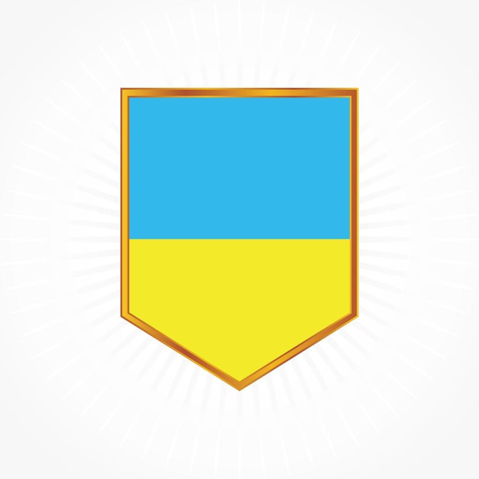 Ukrainas flaggvektor med sköldram vektor