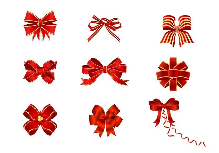 Red Bows Vector Pack