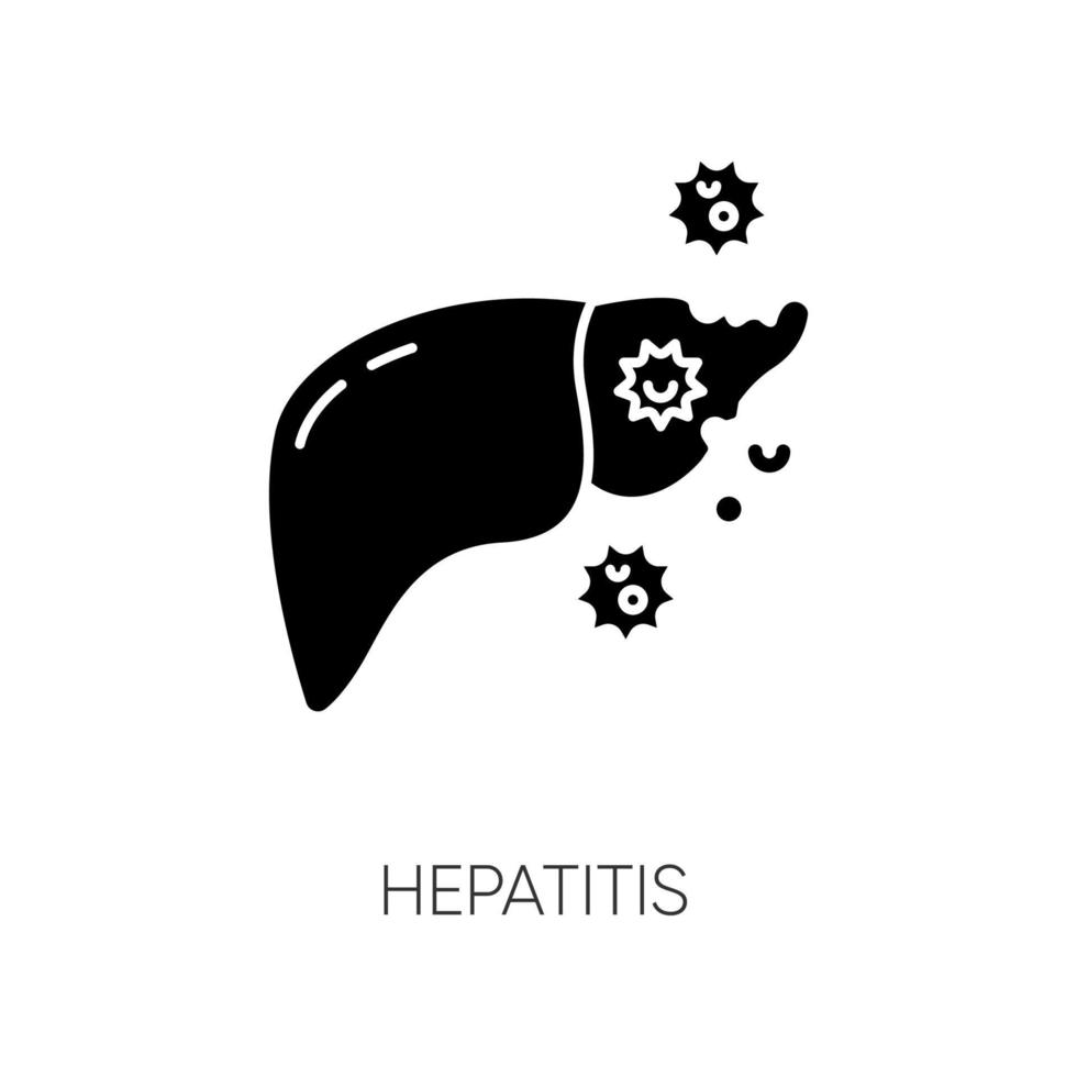 hepatit svart glyph ikon vektor