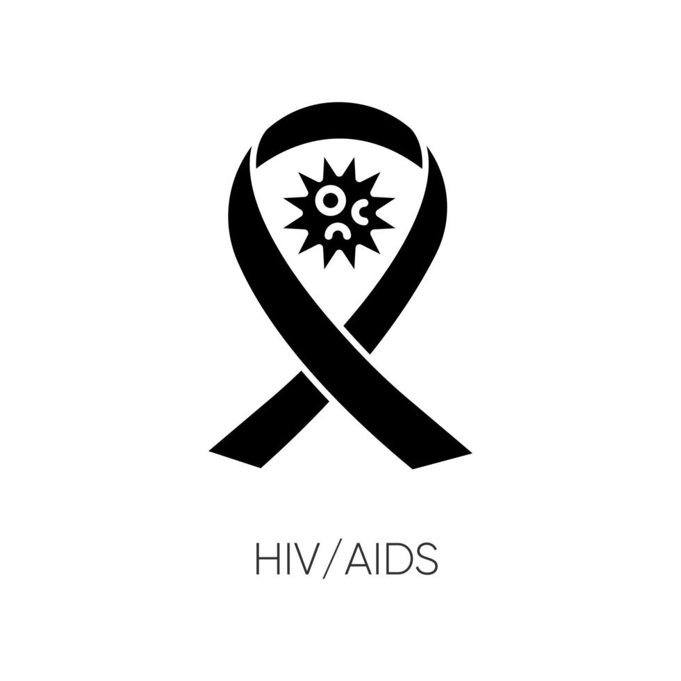 hiv, hjälpmedel svart glyph ikon vektor