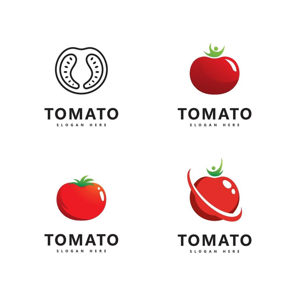 Tomaten-Logo-Vektor-Symbol-Illustration-Design vektor