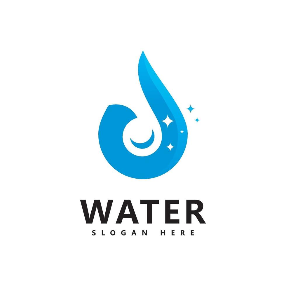 Aqua-Wasser-Logo-Design. Wassertropfen-Vektor-Logo vektor