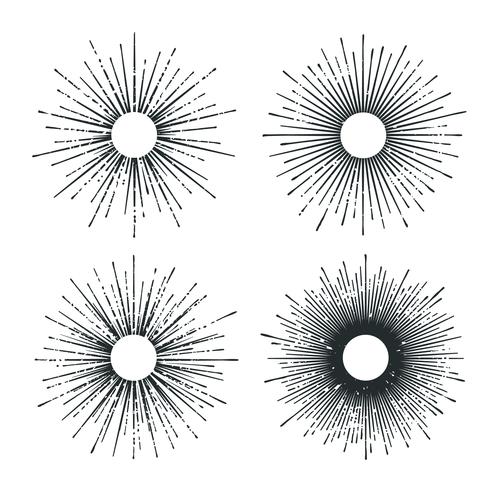 sunburst vektor uppsättning