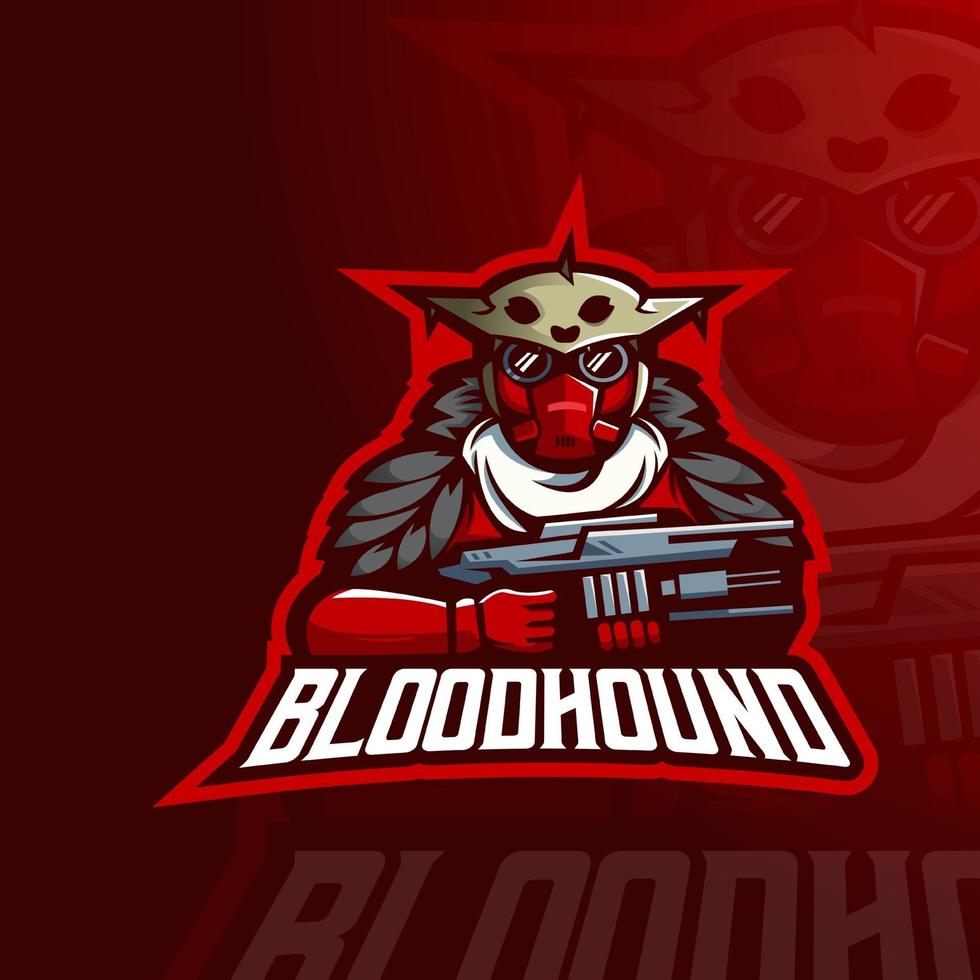 apex gaming character maskot design av bloodhound vektor