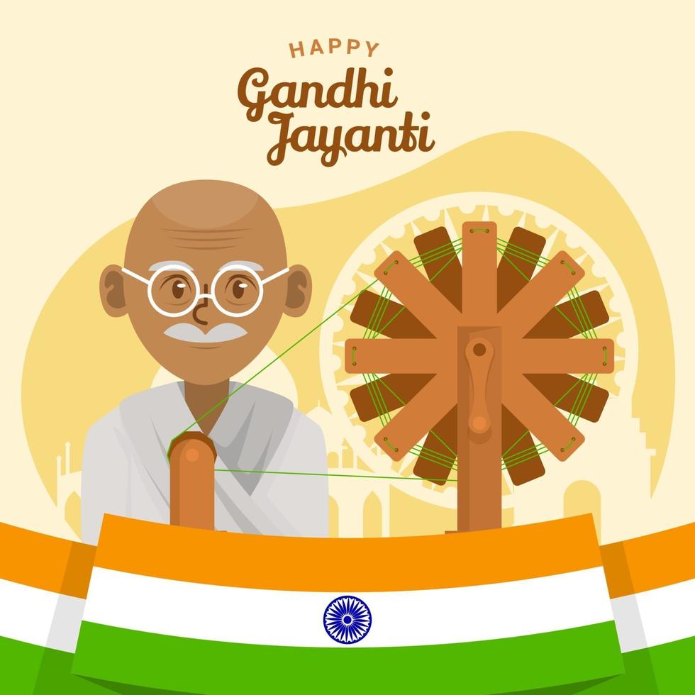 Gandhi Jayanti Feier Indien vektor