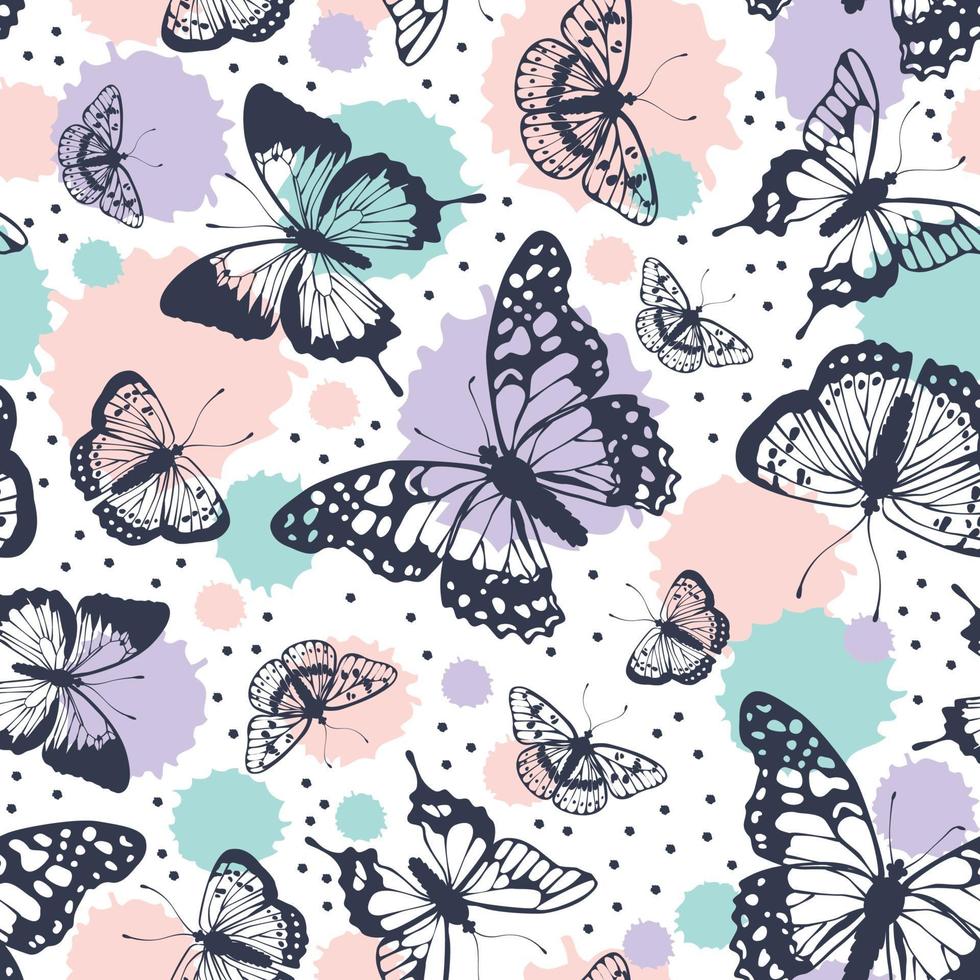 vektor fjärilar mönster. abstrakt sömlös bakgrund.