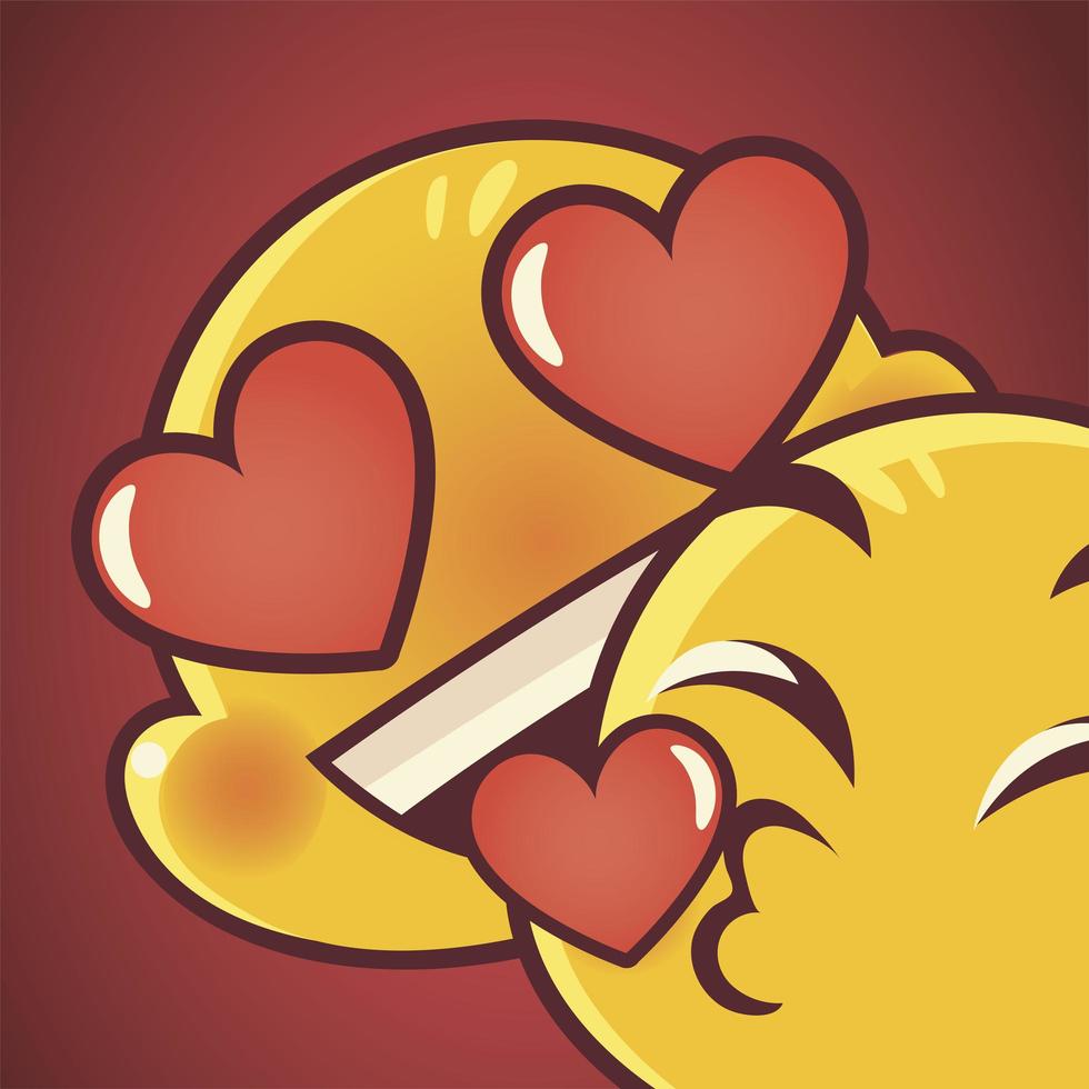 emoji gesichter ausdruck lustig kuss liebe romantisch vektor